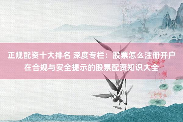 正规配资十大排名 深度专栏：股票怎么注册开户在合规与安全提示的股票配资知识大全