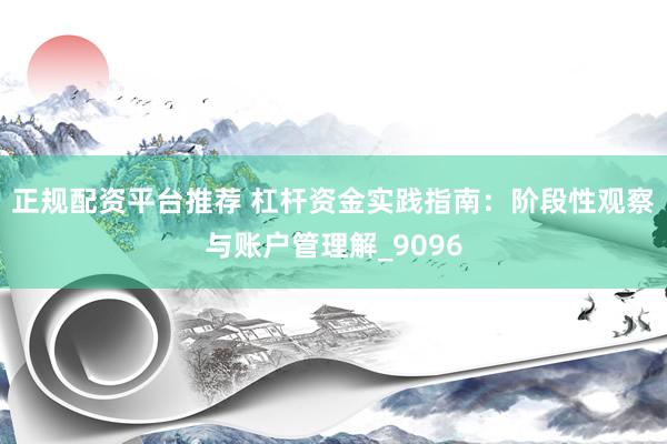 正规配资平台推荐 杠杆资金实践指南：阶段性观察与账户管理解_9096