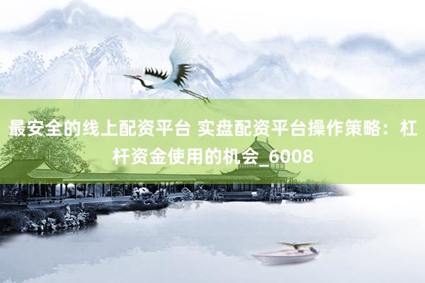 最安全的线上配资平台 实盘配资平台操作策略：杠杆资金使用的机会_6008