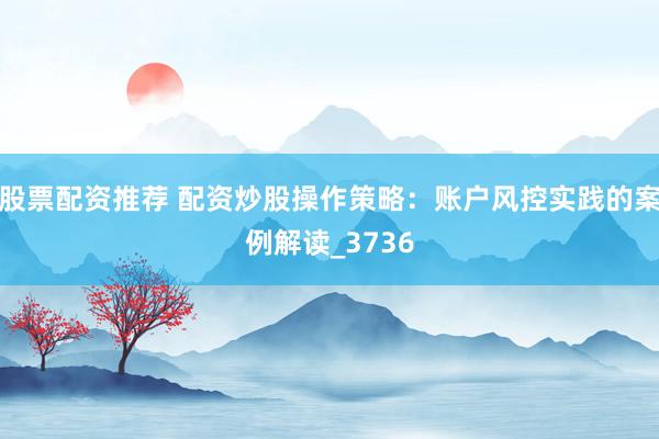 股票配资推荐 配资炒股操作策略：账户风控实践的案例解读_3736