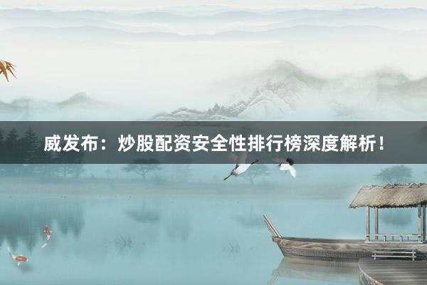 威发布：炒股配资安全性排行榜深度解析！