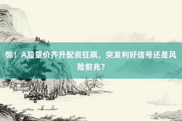 惊！A股量价齐升配资狂飙，突发利好信号还是风险前兆？