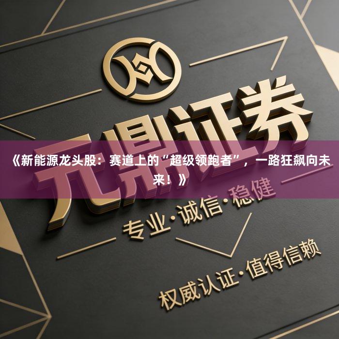 《新能源龙头股：赛道上的“超级领跑者”，一路狂飙向未来！》
