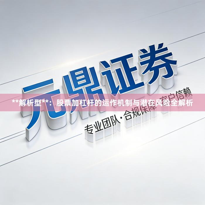 **解析型**：股票加杠杆的运作机制与潜在风险全解析
