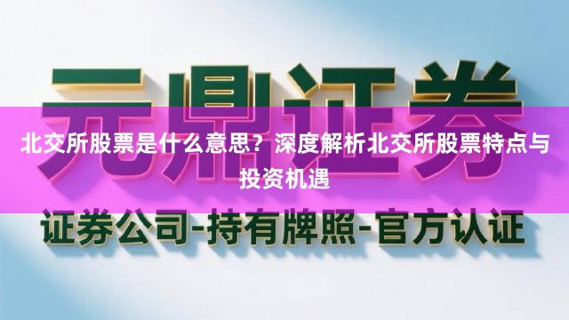 北交所股票是什么意思？深度解析北交所股票特点与投资机遇