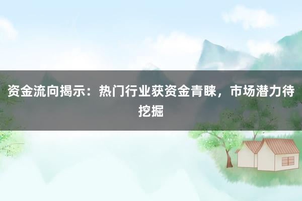 资金流向揭示：热门行业获资金青睐，市场潜力待挖掘