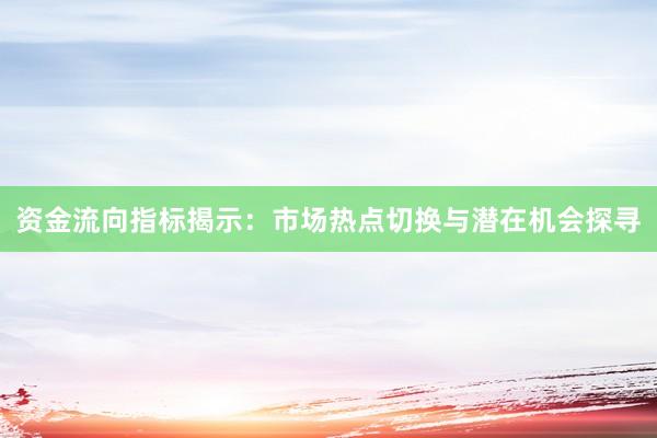 资金流向指标揭示：市场热点切换与潜在机会探寻